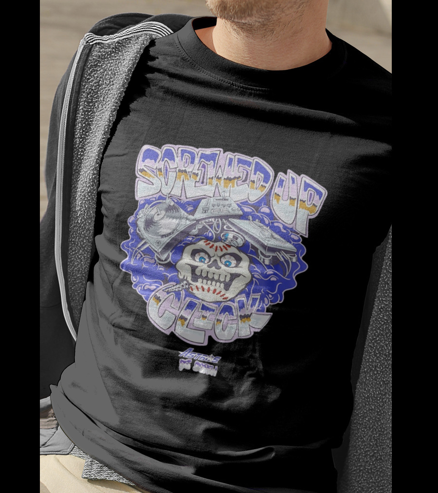 Screwed Up Click Skull DJ Houston Astros Mashup Visual T-Shirt