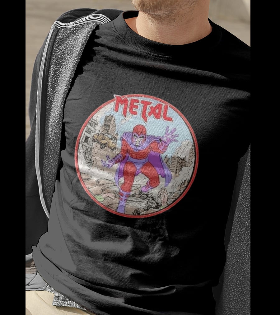 Metal Magneto Villain Heavy Metal Aesthetic Comic Book T-Shirt