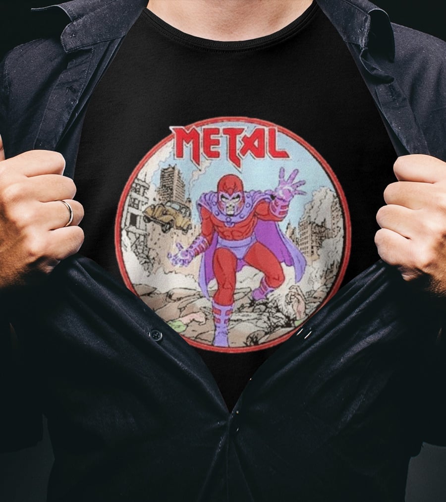 Metal Magneto Villain Heavy Metal Aesthetic Comic Book T-Shirt