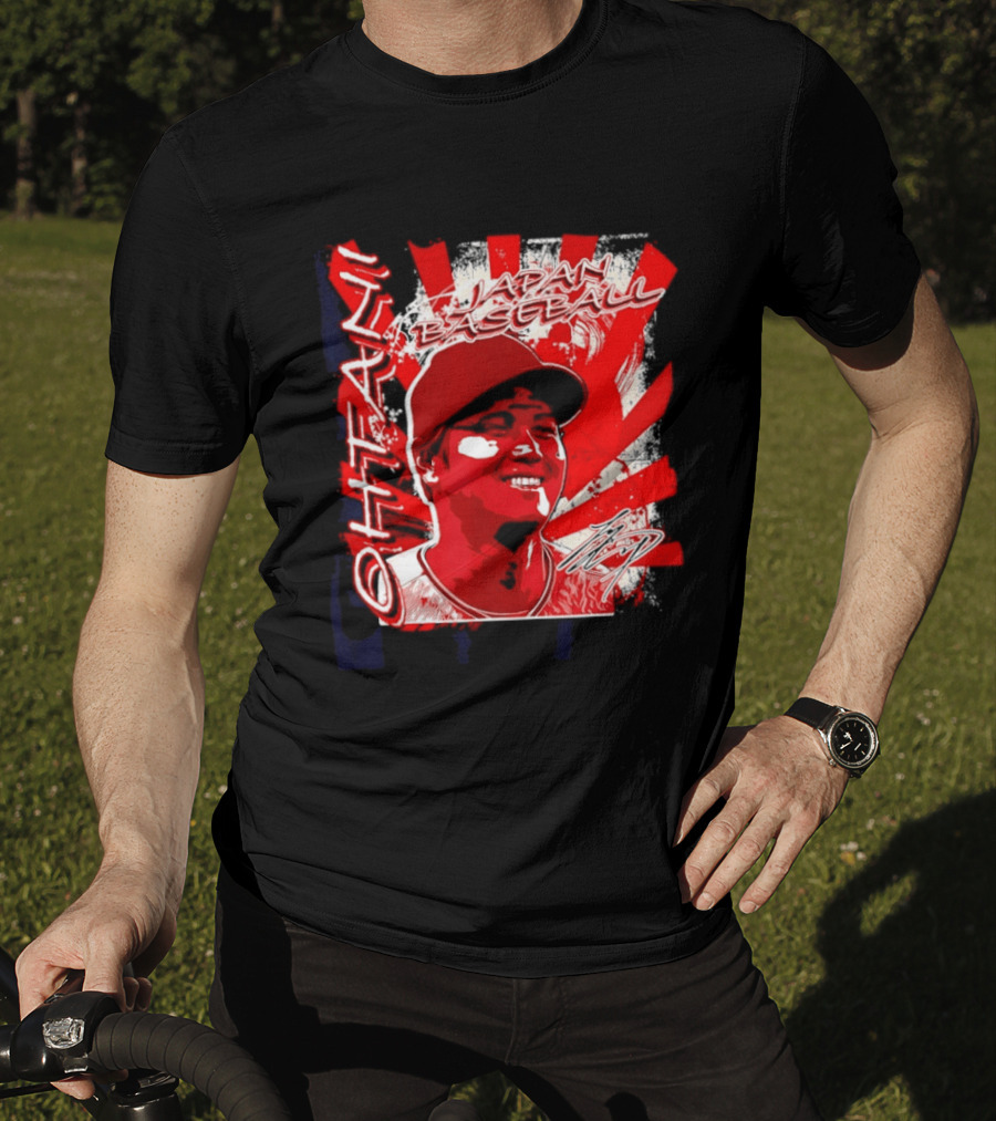 Japan Baseball Shohei Ohtani MLB International Red White Sunburst T-Shirt