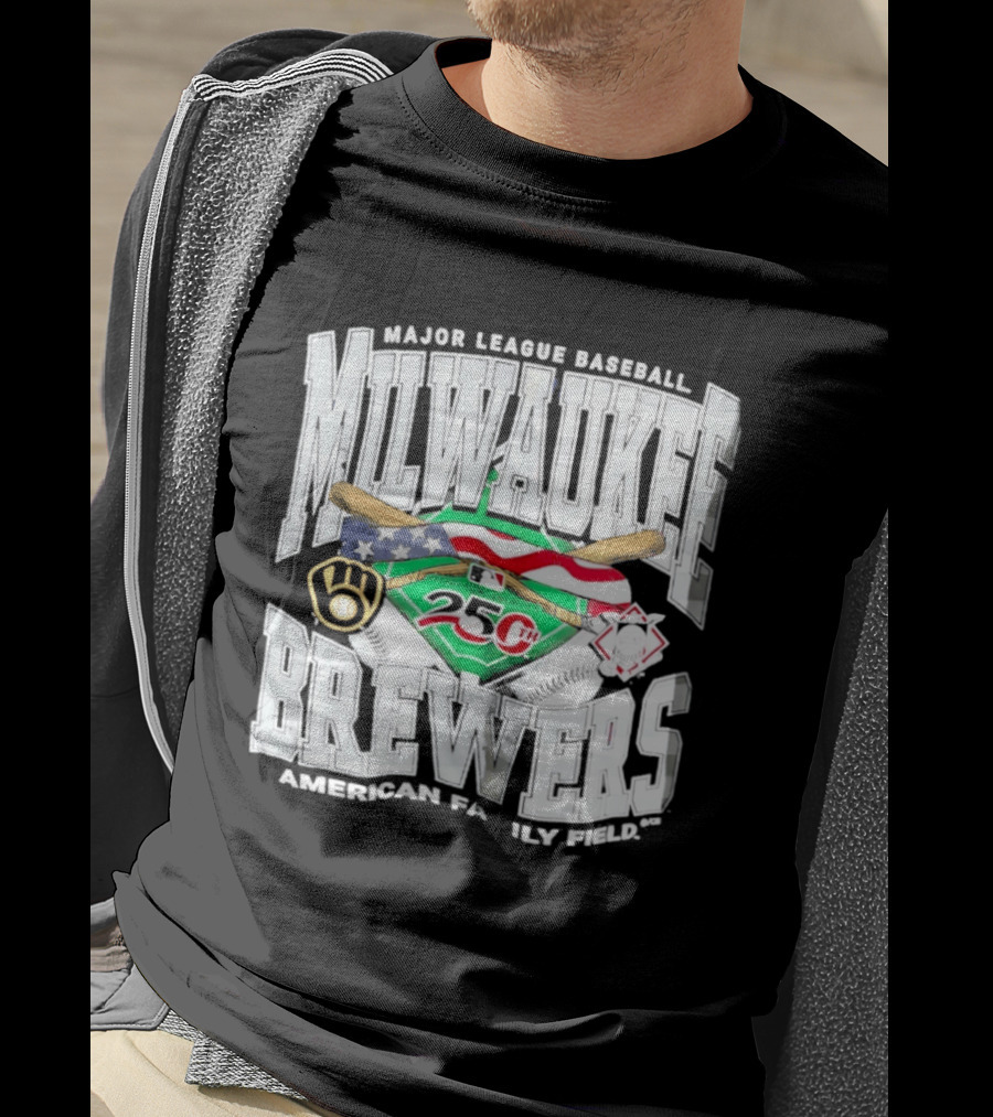 Milwaukee Brewers Major League Baseball 250th American Family Field T-Shirt