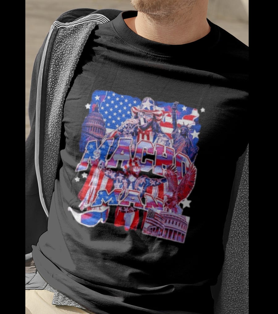 Macho Man America Independence Day Patriotic Retro USA T-Shirt