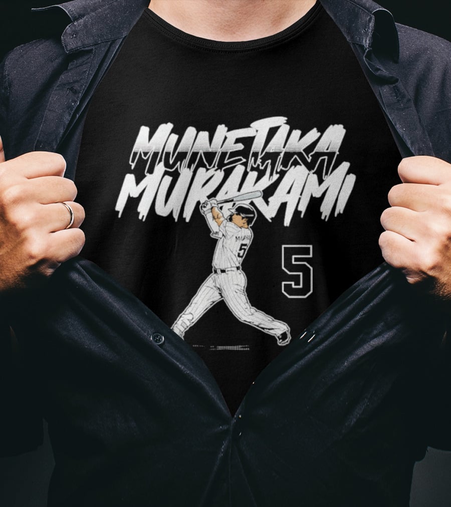Munetaka Murakami No. 5 Swing Chicago White Sox Slugger T-Shirt