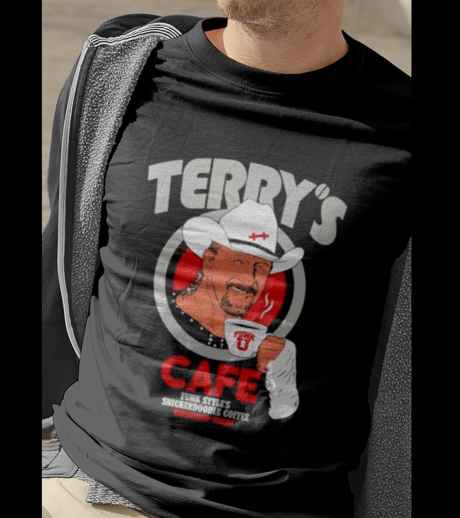 Terry's Cafe Terry Funk Funk U Coffee Cowboy Bandage T-Shirt