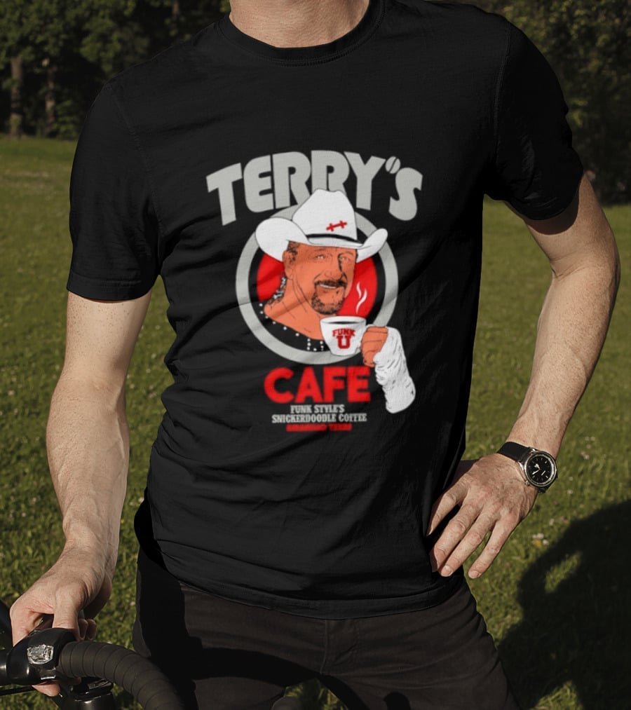 Terry's Cafe Terry Funk Funk U Coffee Cowboy Bandage T-Shirt