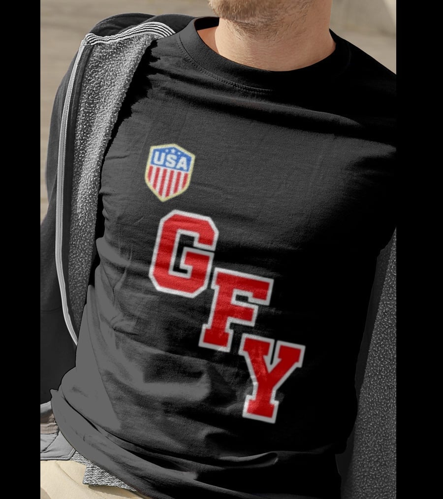 GFY USA Team Red Lettering And Shield T-Shirt