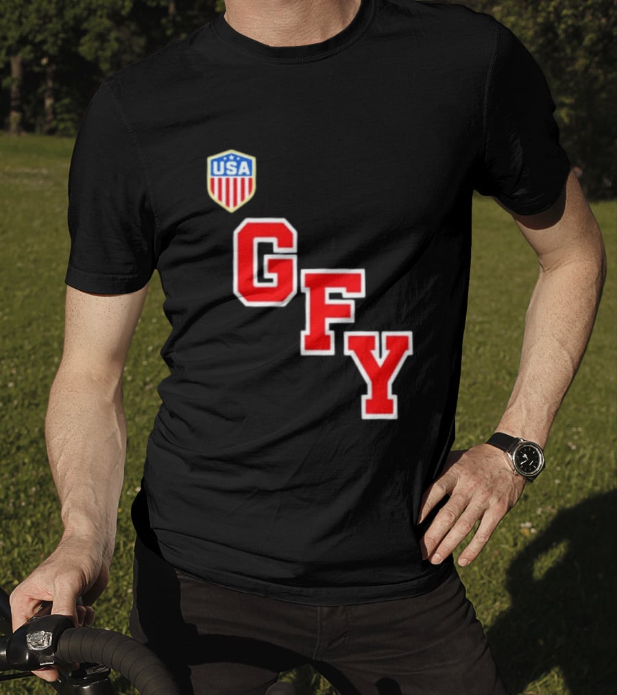 GFY USA Team Red Lettering And Shield T-Shirt