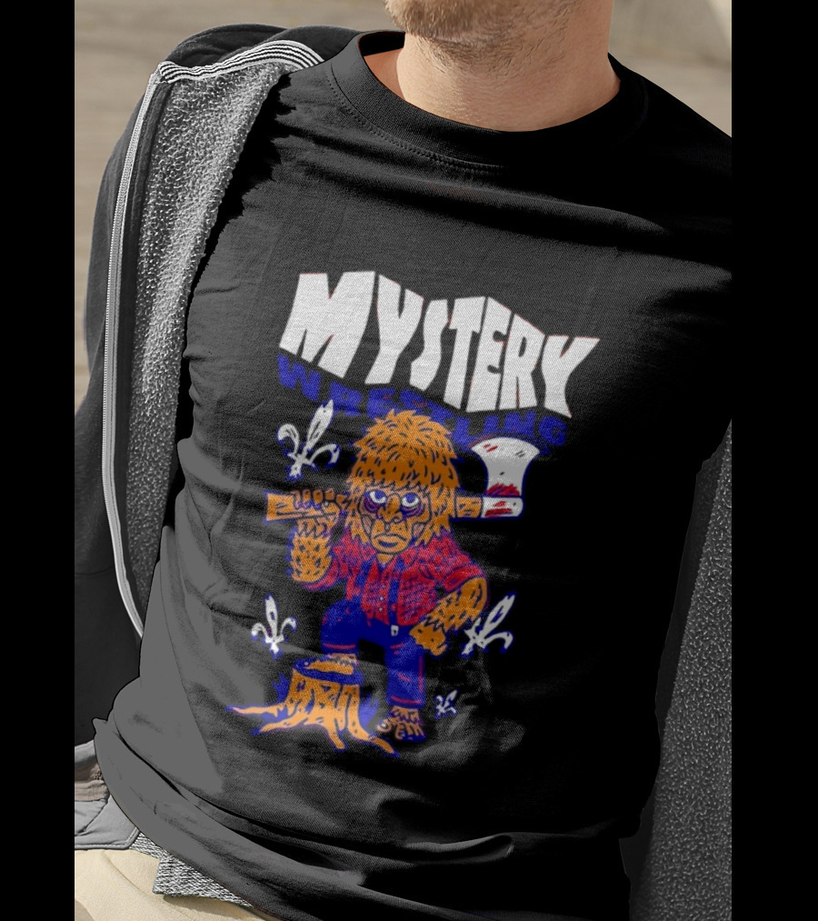 Mystery Wrestling Lumberjack Sasquatch Axe Woodcutting T-Shirt