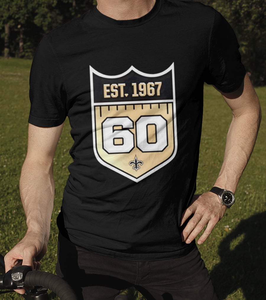 New Orleans Saints 60th Anniversary Est 1967 Fleur De Lis NFL Celebration T-Shirt