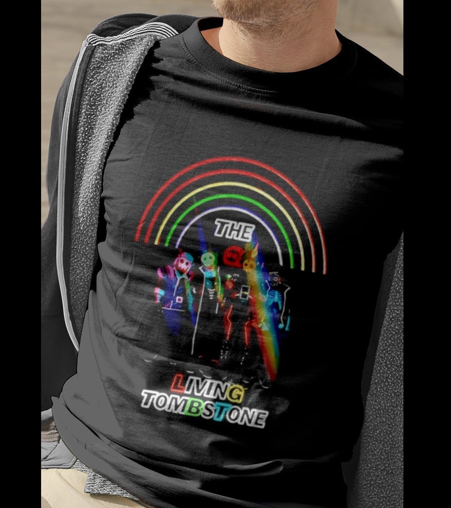 The Living Tombstone Neon Rainbow Characters T-Shirt