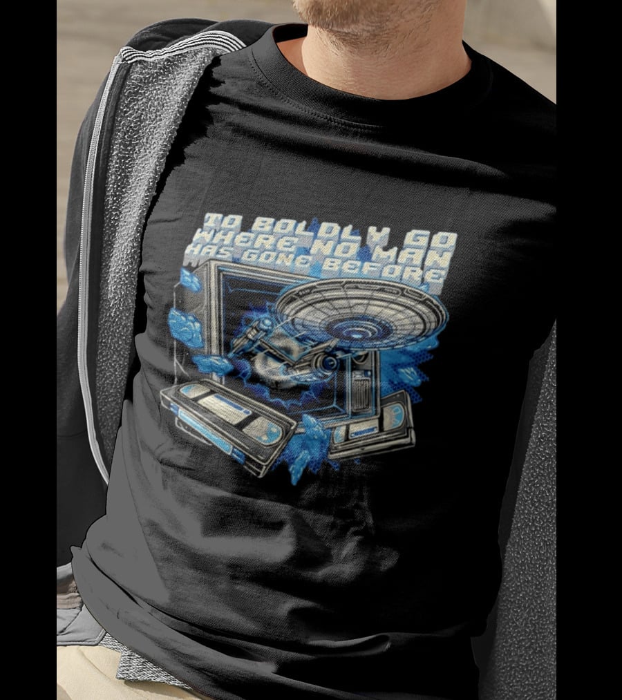 To Boldly Go Where No Man Has Gone Before Starship Space Exploration T-Shirt