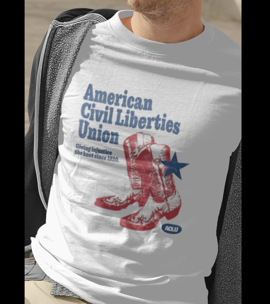 American Civil Liberties Union Cowboy Boots ACLU Star T-Shirt