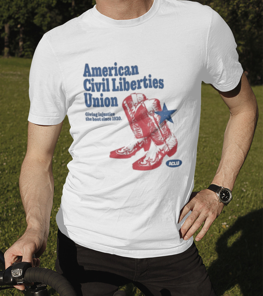 American Civil Liberties Union Cowboy Boots ACLU Star T-Shirt