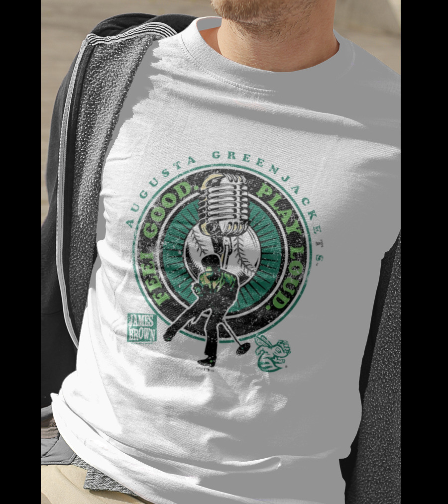 Augusta GreenJackets Feel Good Play Loud James Brown T-Shirt