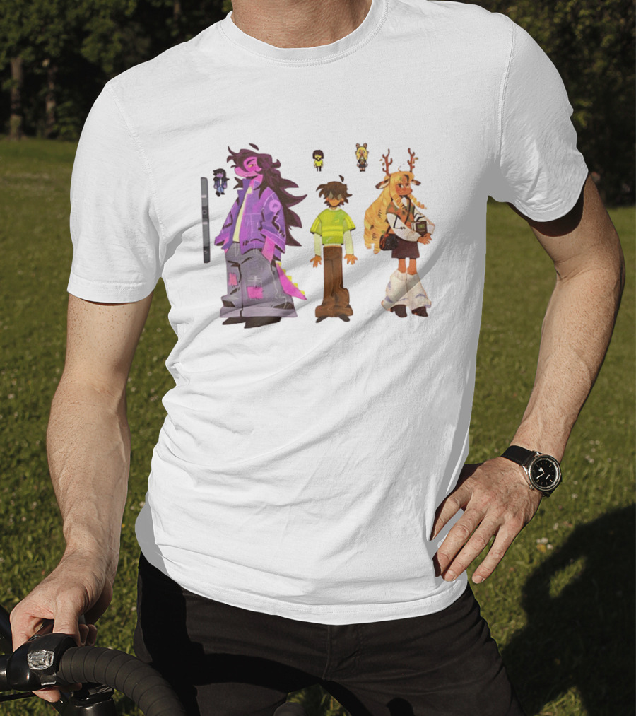 Deltarune Characters Illustrated Including Kris Susie And Noelle T-Shirt
