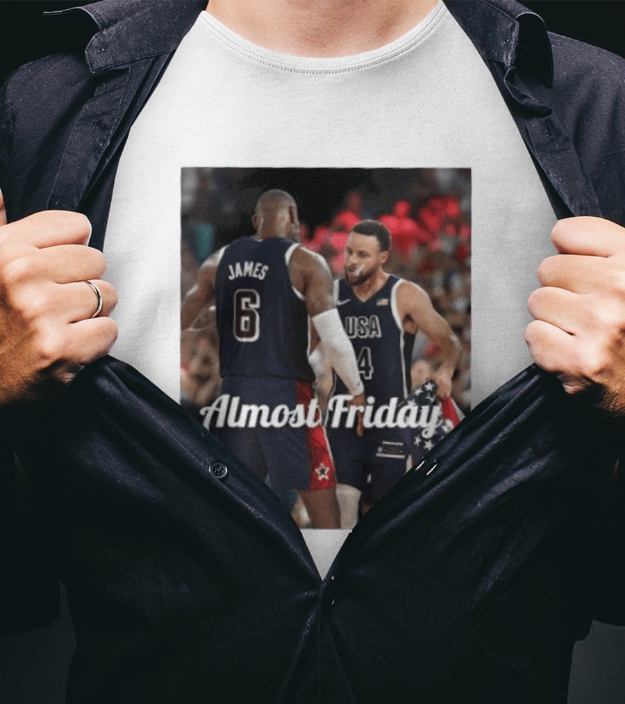 LeBron James Stephen Curry USA Basketball Almost Friday Team Spirit T-Shirt
