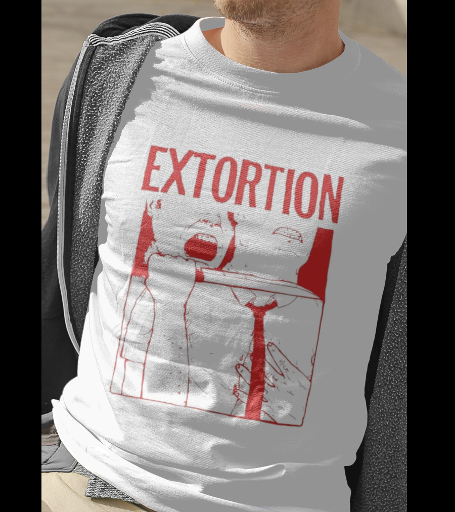 Extortion Throat Slit Dark Horror Red Grunge Aesthetic T-Shirt