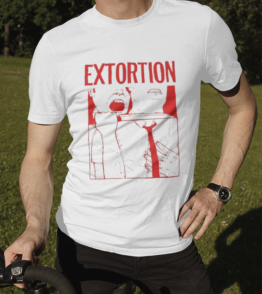 Extortion Throat Slit Dark Horror Red Grunge Aesthetic T-Shirt