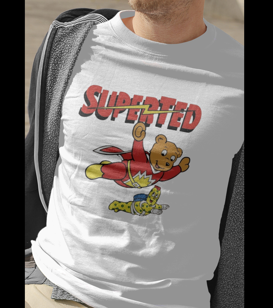 Superted And Spot 80s Cartoon British Animation Flying Characters T-Shirt