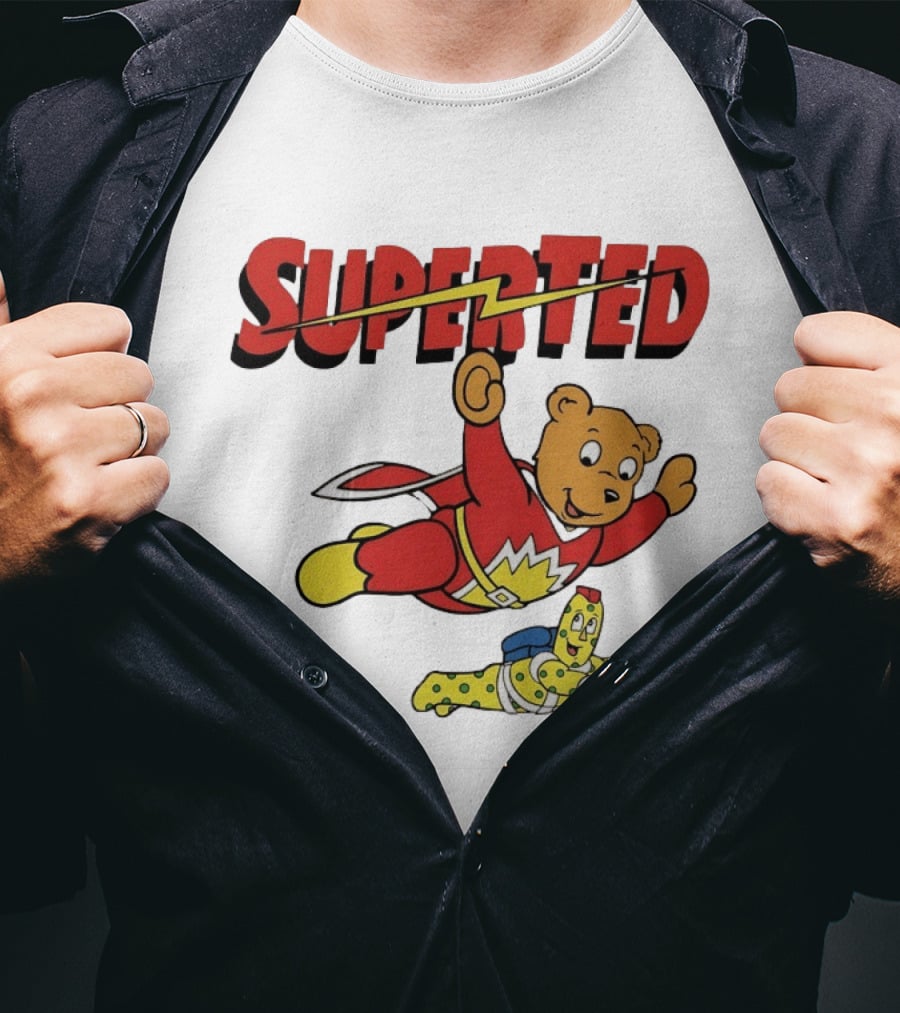 Superted And Spot 80s Cartoon British Animation Flying Characters T-Shirt