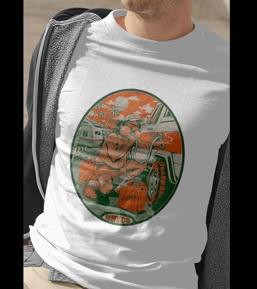 The Red Clay Strays X Soundwaves Creative Hollywood Florida 2026 Ellipse Shape HBYCO Unleaded Palm Trees Moon Retro Camper Scene T-Shirt