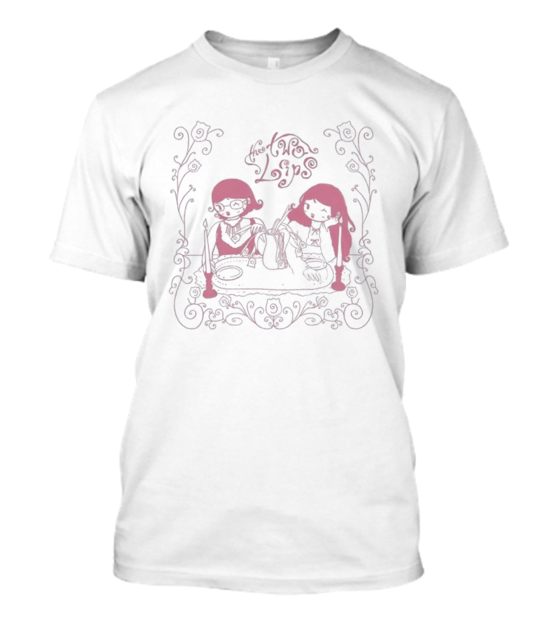 The Two Lips Girl C'mon Vintage Style Decorative T-Shirt