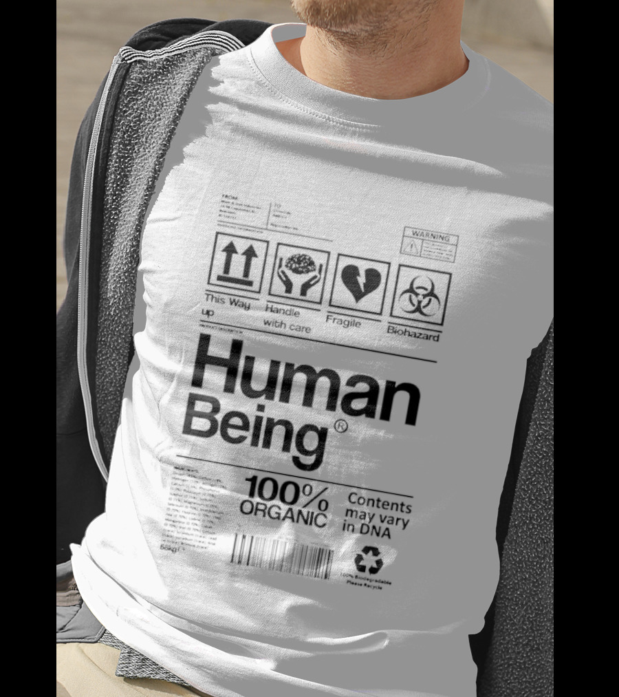 Human Being 100% Organic Contents May Vary Symbolic T-Shirt