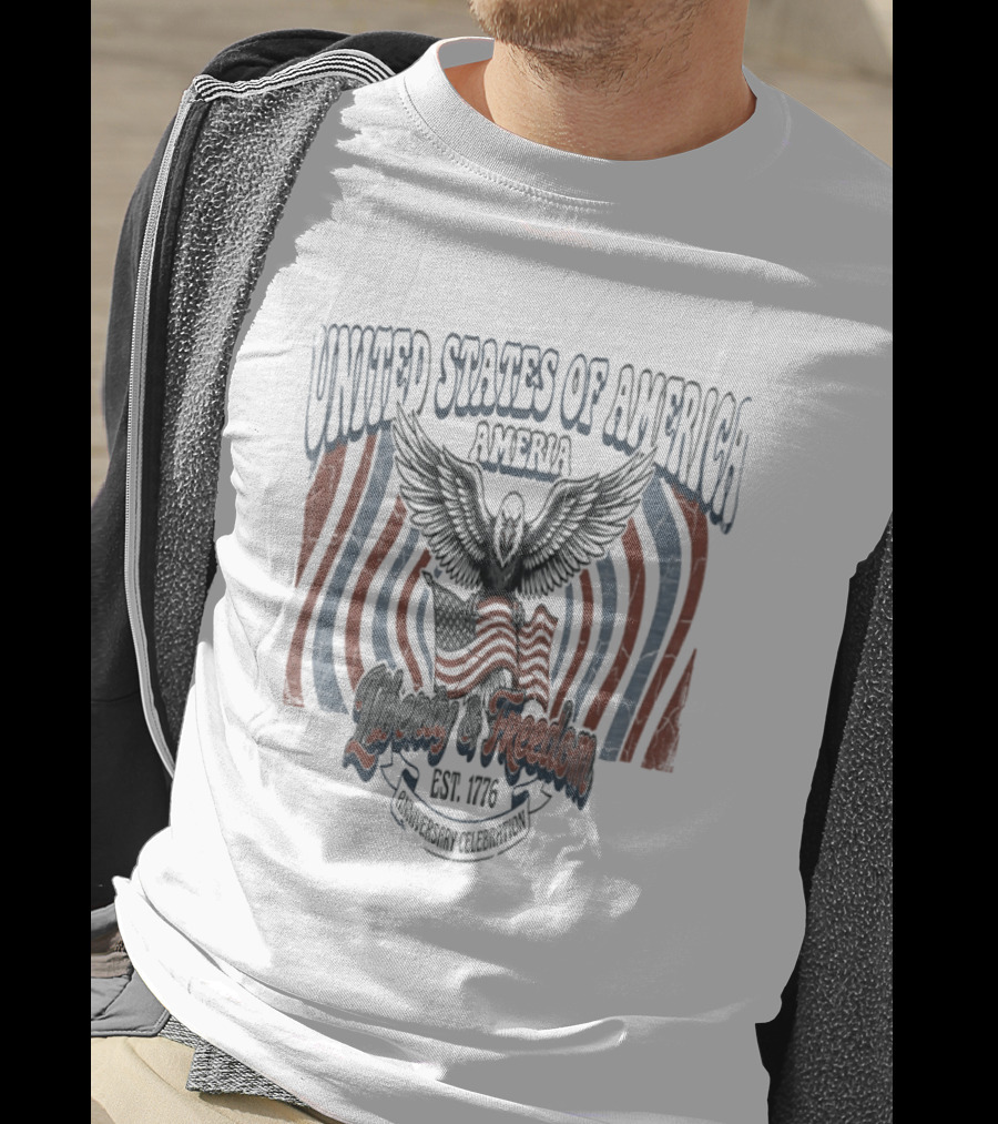United States Of America Ameria Liberty Freedom Est 1776 Anniversary Celebration T-Shirt