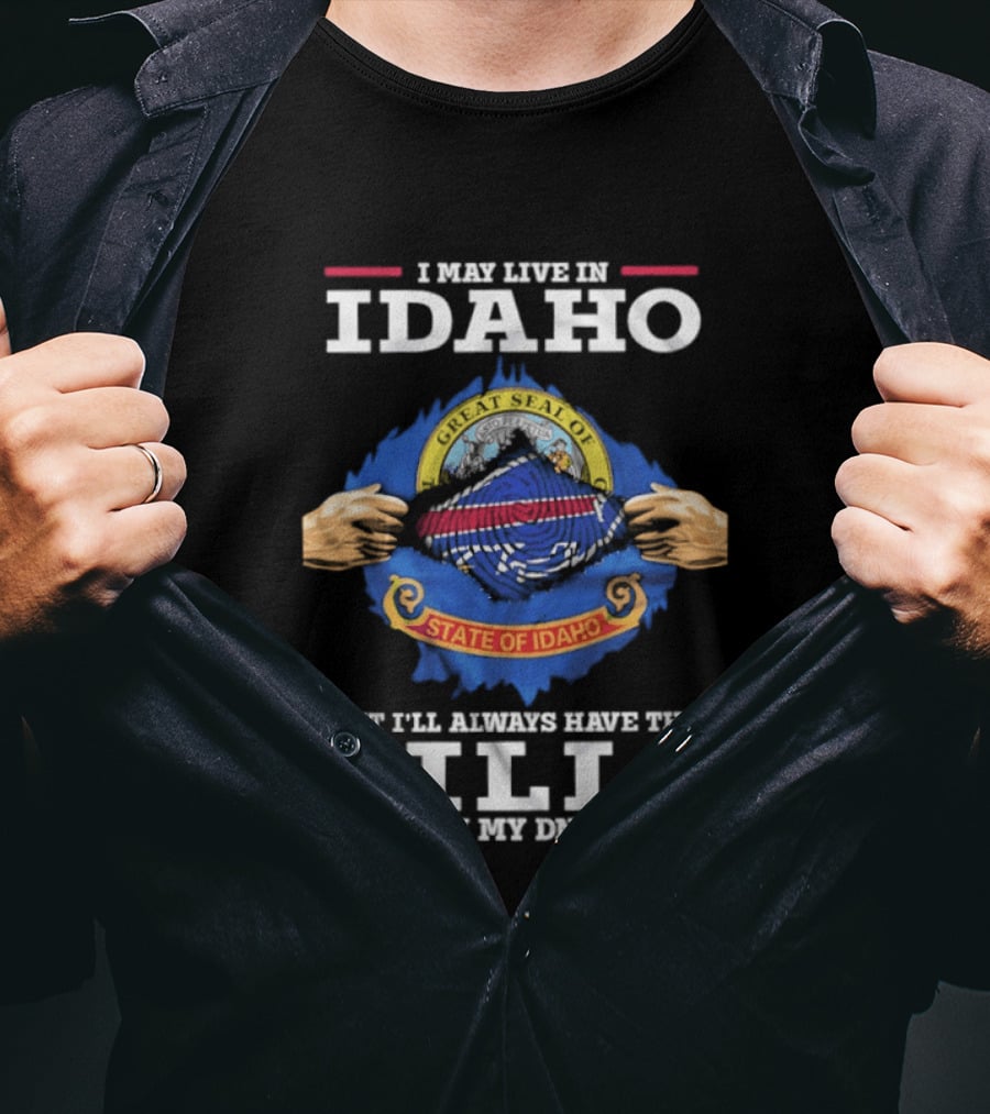 I May Live In Idaho State Of Idaho But I'll Always Have The Bills In My DNA T-Shirt