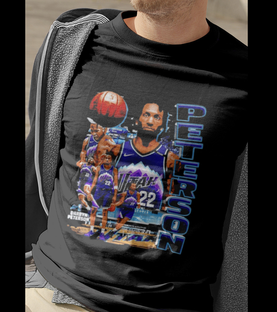 Utah Jazz Darryn Peterson NBA Player Collage Peterson 22 T-Shirt