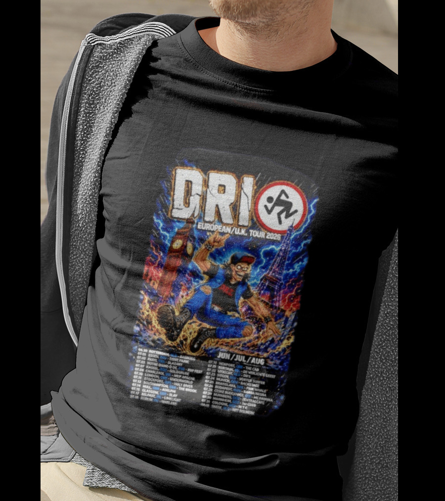 DRI European UK Tour 2026 Dirty Rotten Imbeciles Iconic Punk Artwork London Paris Venues Dates T-Shirt