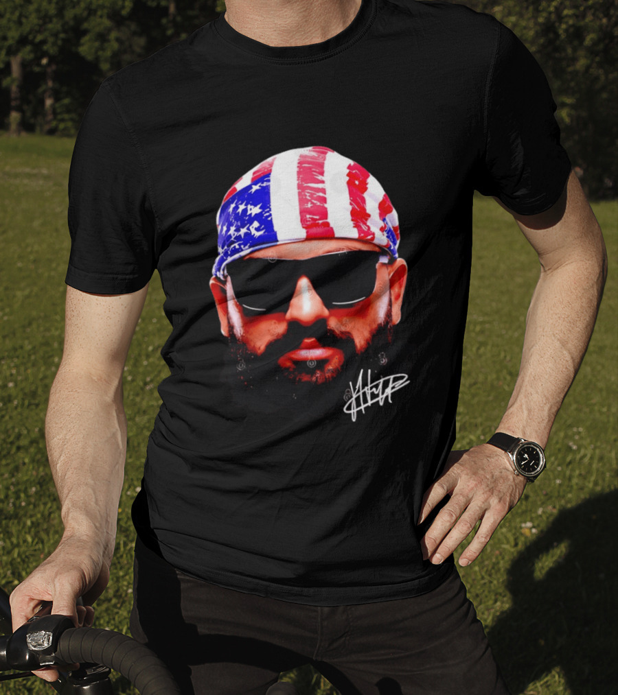 Josh Hokit American Flag Bandana UFC Signature T-Shirt