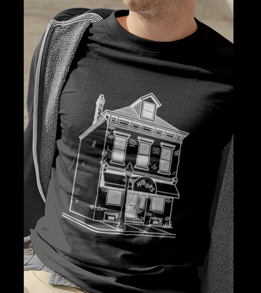 Hoops Sports Bar Reading Iconic Pub Building T-Shirt