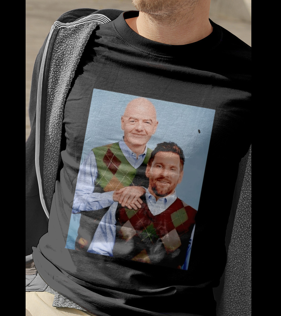 Lionel Messi And Gianni Infantino Step Brothers Movie Style Sweater Vest Image T-Shirt