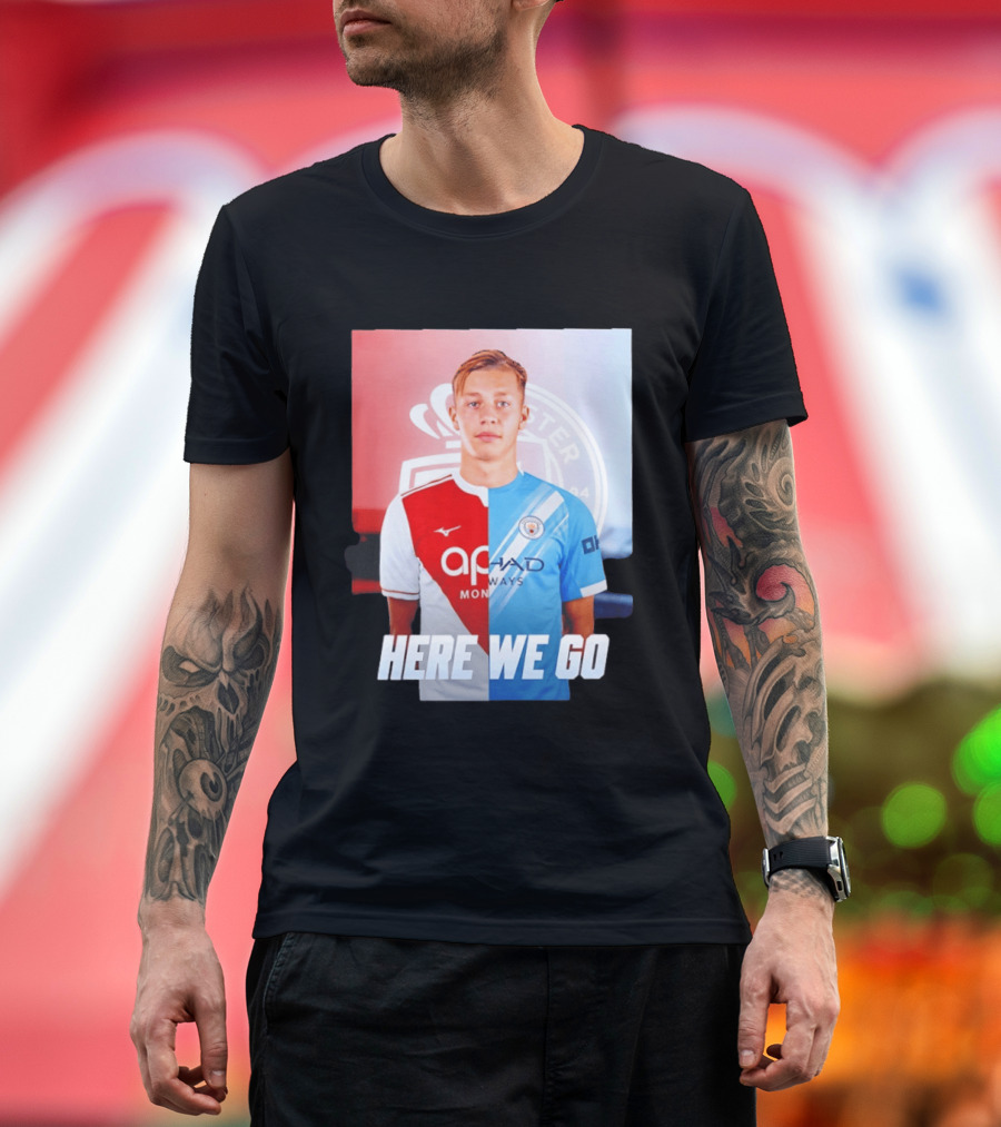 Mathys Detourbet Manchester City AS Monaco Transfer Here We Go T-Shirt