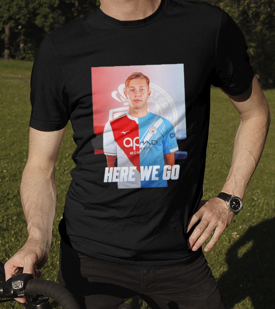 Mathys Detourbet Manchester City AS Monaco Transfer Here We Go T-Shirt