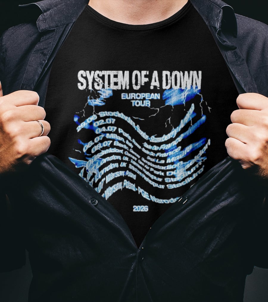 System Of A Down 2026 European Tour Dates UK Poland France Italy Switzerland T-Shirt