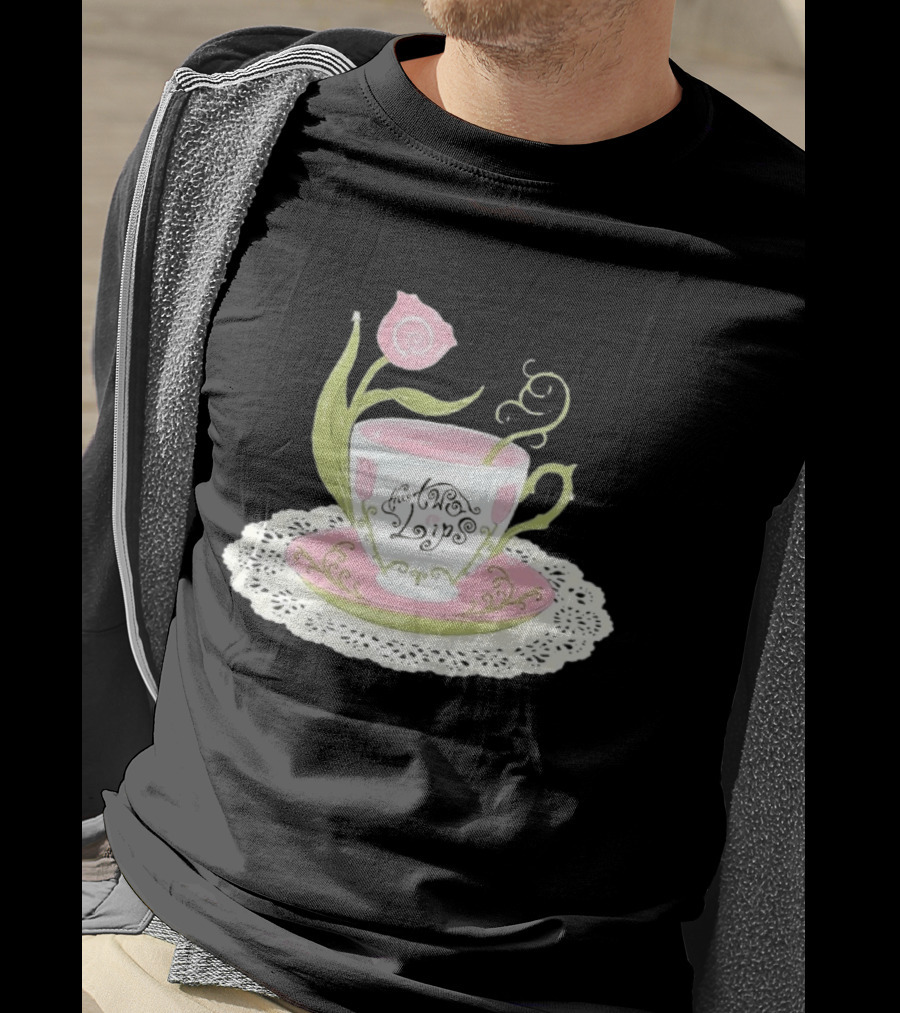 The Two Lips Teacup Floral Saucer Lace Doily T-Shirt