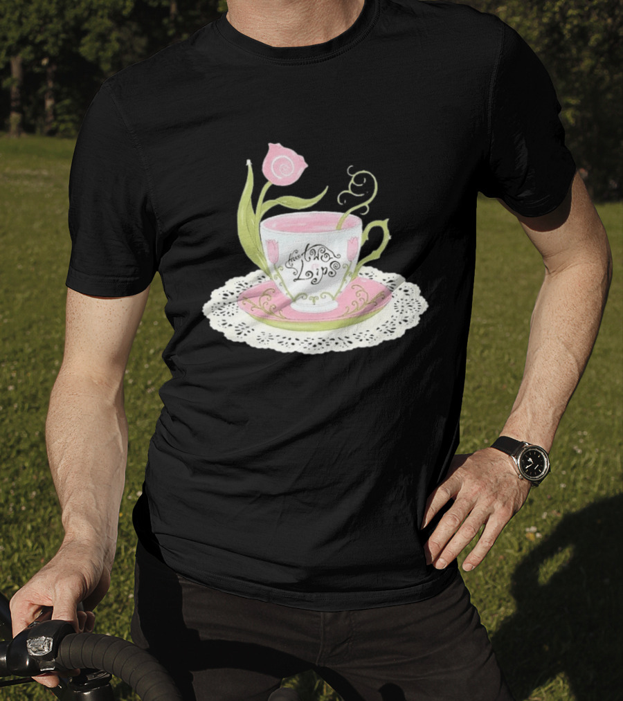 The Two Lips Teacup Floral Saucer Lace Doily T-Shirt