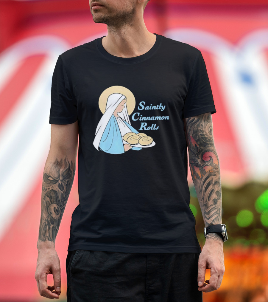 Saintly Cinnamon Roll Angelic Pastry Delight T-Shirt
