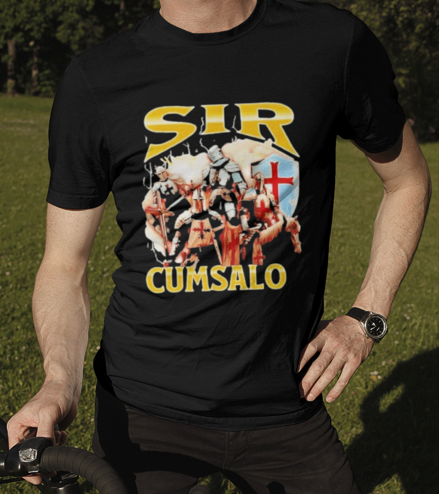 Sir Cumsalo Medieval Crusader Knights With Shield And Cross T-Shirt