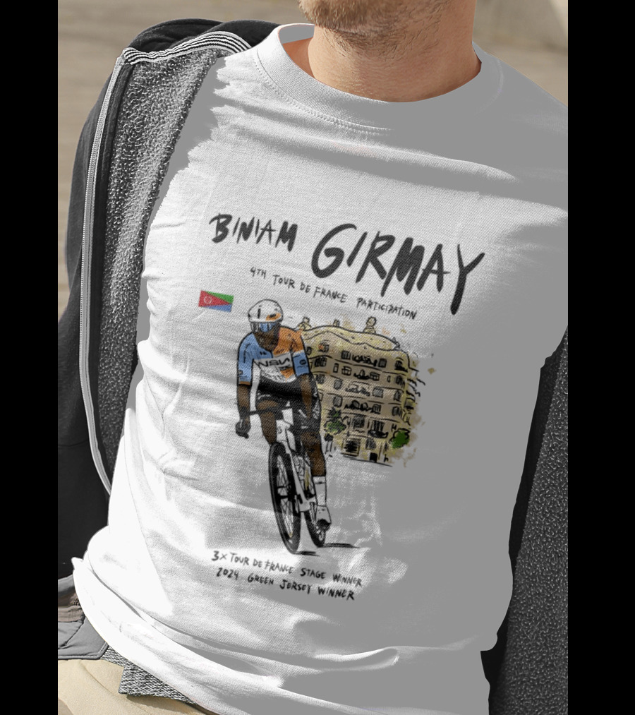 Biniam Girmay 4th Tour De France Participation 3x Stage Winner 2024 Green Jersey Winner T-Shirt