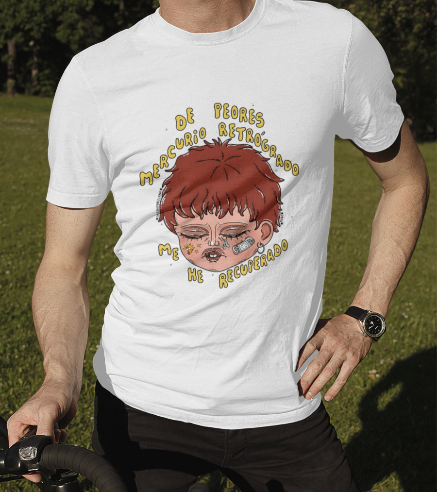 Mercurio Retrógrado De Peores Me He Recuperado Cara Llena De Estrellas Y Maquillaje Artístico T-Shirt