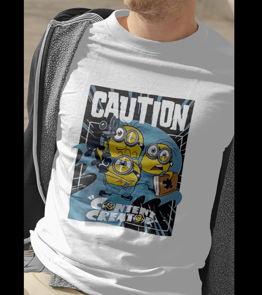Caution Minions Content Creator Camera Book T-Shirt