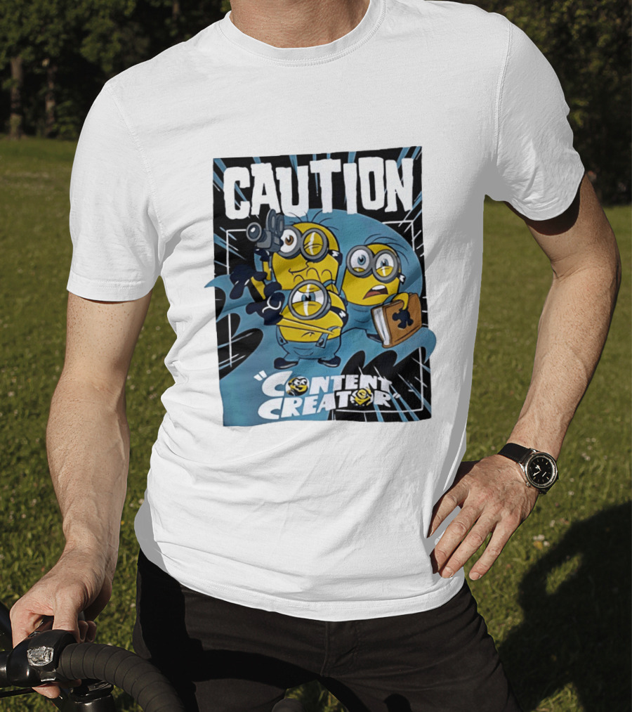 Caution Minions Content Creator Camera Book T-Shirt