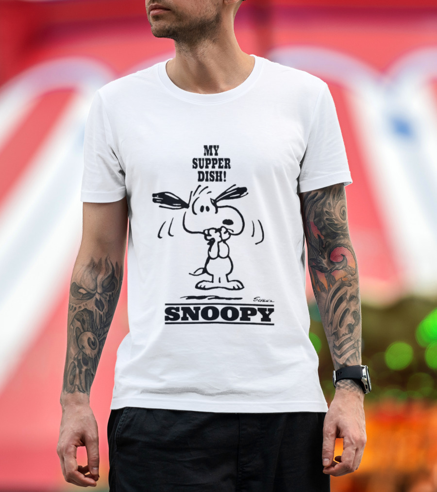 Snoopy My Supper Dish Peanuts Charlie Brown T-Shirt