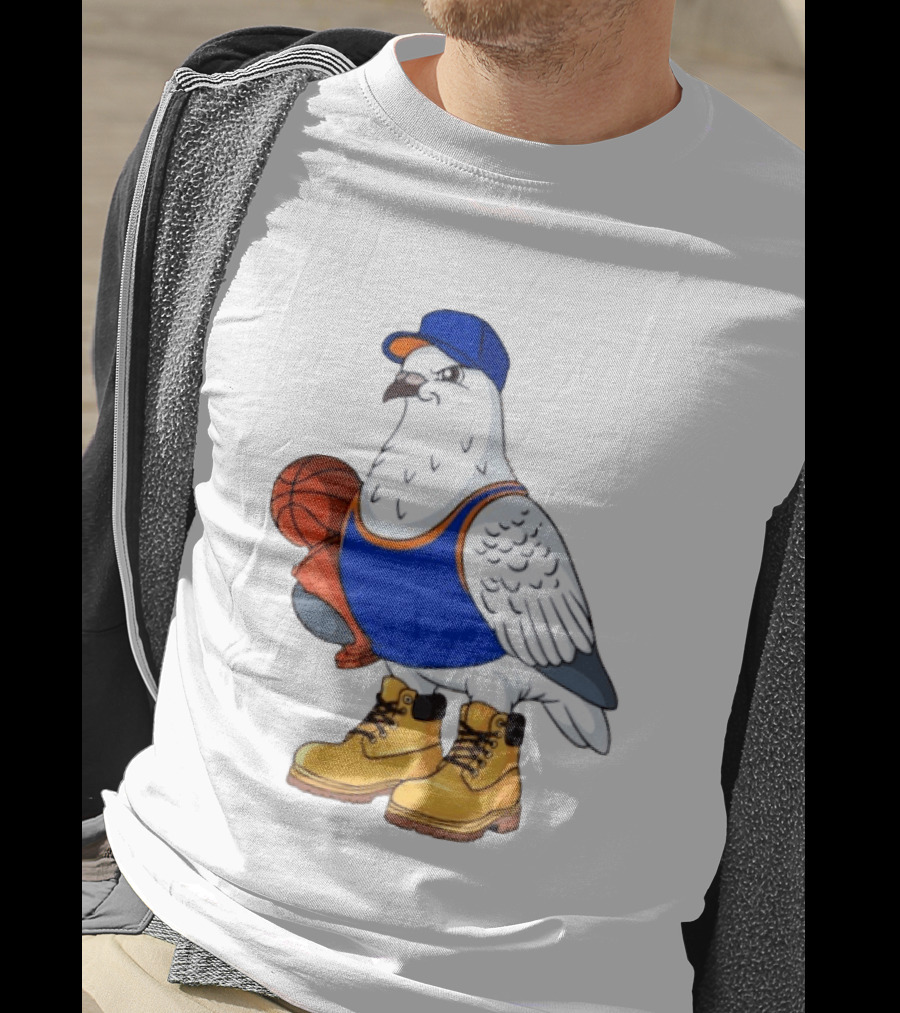 NYC Pigeon New York Forever Basketball Player Cartoon Pigeon In Jersey With Basketball T-Shirt