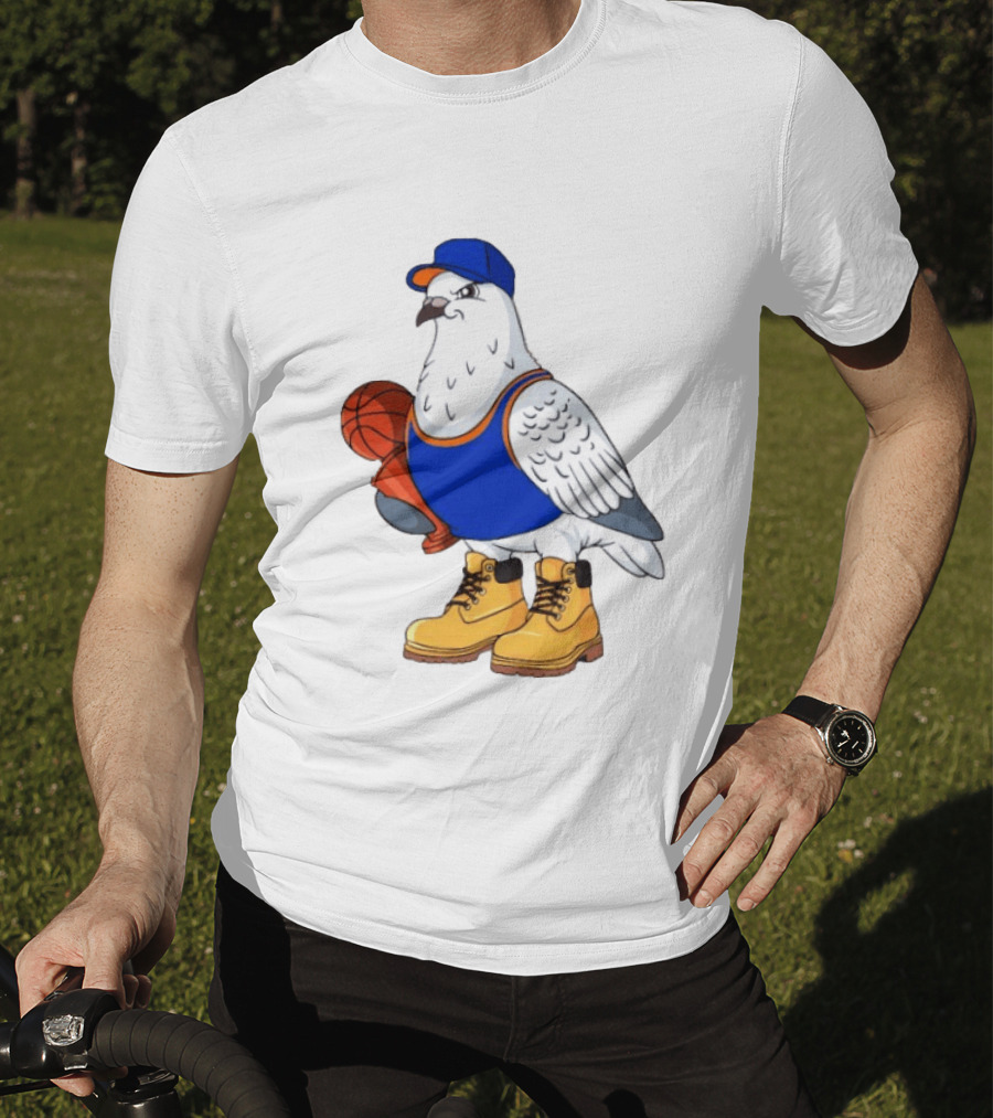 NYC Pigeon New York Forever Basketball Player Cartoon Pigeon In Jersey With Basketball T-Shirt