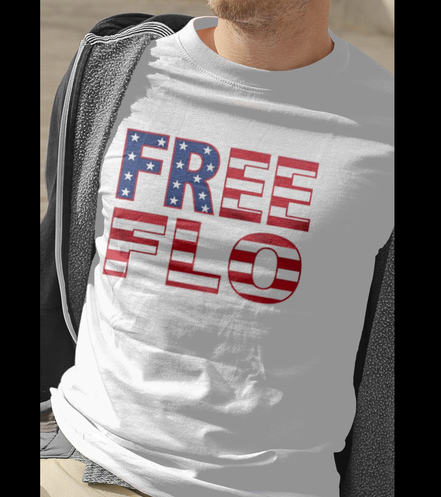 Free Flo USA Flag Stars Stripes Patriotic T-Shirt