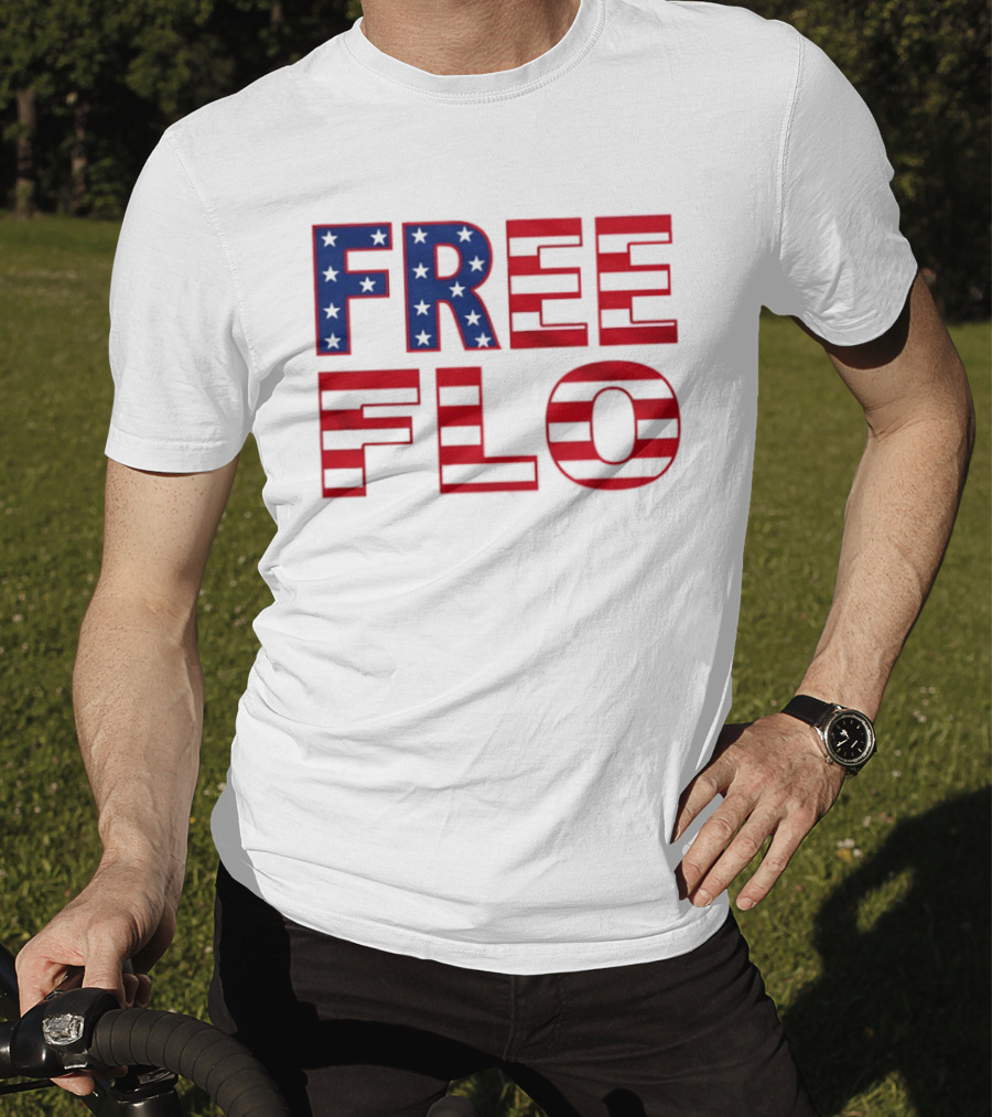 Free Flo USA Flag Stars Stripes Patriotic T-Shirt
